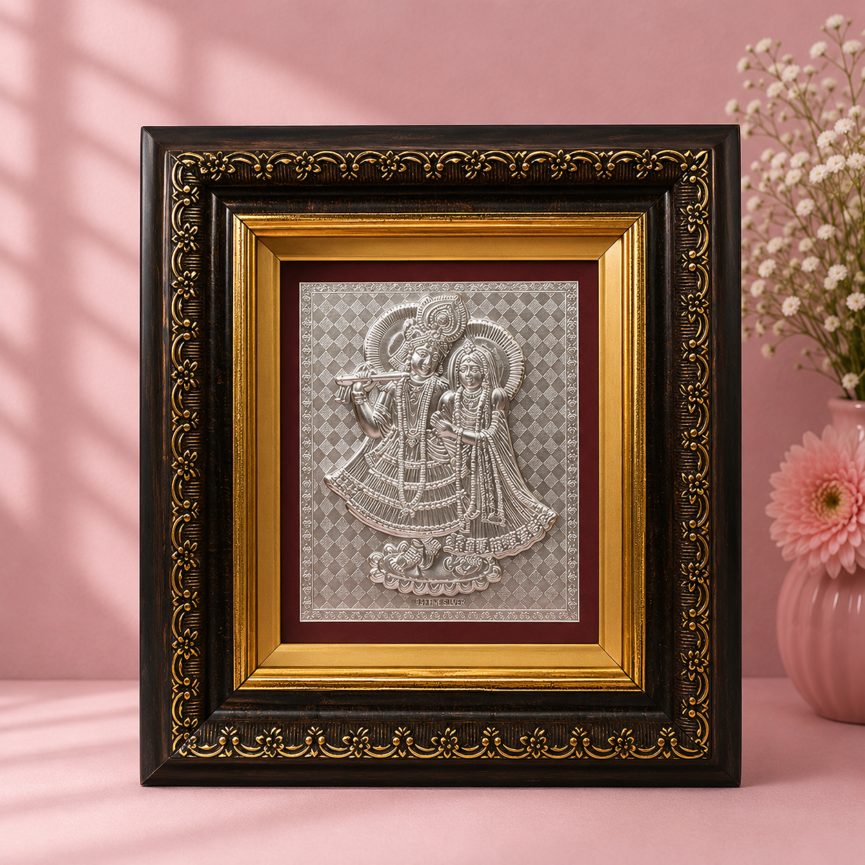 Silver Radha Krishn Frame